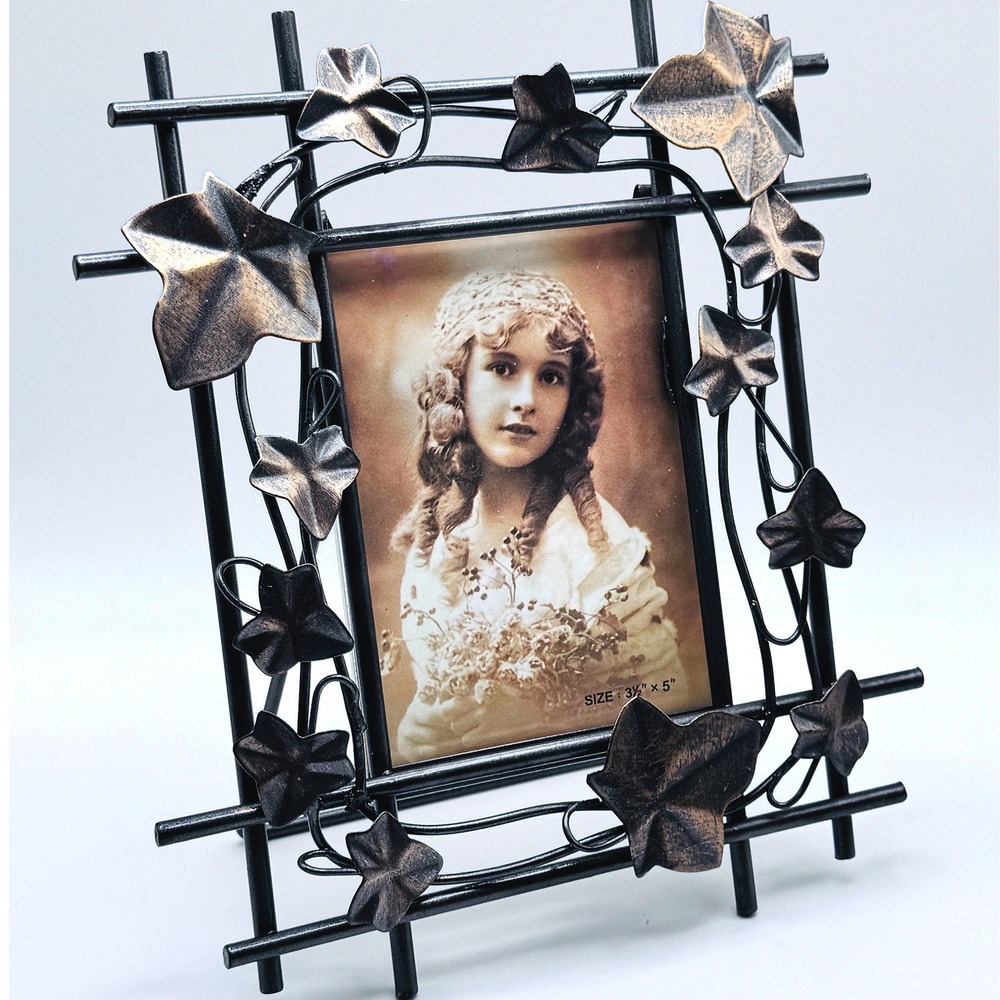 Metal Ivy Leaf Photo Frame Bronze Style Vine Botanical Rustic Cottage Decor - Picture 3 of 6